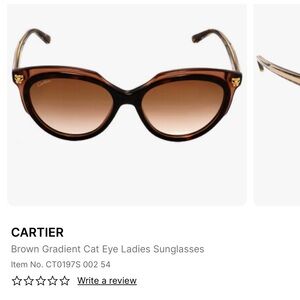 CARTIER
Brown Gradient Cat Eye Ladies Sunglasses
Item No. CT0197S 002 54